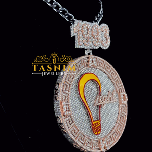 Pendentif Ampoule Émaillée 1993 Moissanite Iced Out Or Rose Hip Hop Ape Shopping Bag SD Topper Micro Sertie Collier Breloque Homme - Product Image 4