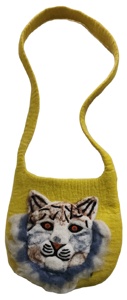 Bolso de mano de alta calidad para mujer, diseño de tigre hecho a mano, fieltro con forro de algodón, cierre de cremallera y dos asas para uso en la playa - Product Image 2