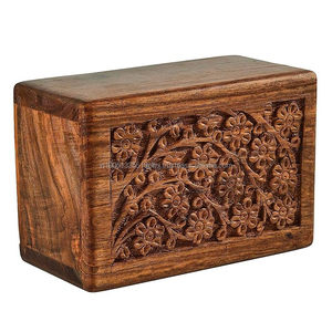 Caja de Madera para Urna para Cenizas Humanas, Urna de Madera para Cenizas de Adulto con Hermoso Diseño Grabado, Urnas de Cremación de Madera con Mango, Venta Al por Mayor - Product Image 6