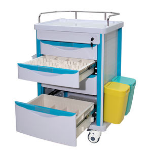 MN-DC002 Beste Prijs Ziekenhuismeubilair Medische Geneeskunde <span class=keywords><strong>Trolley</strong></span> Met Gratis Verdeelde Lade En Kleurgecodeerde Vuilnisbakken - Product Image 2