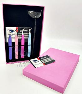 Pince à cils en acier inoxydable de marque privée 90 degrés botte courte Volume russe pince à cils durable de couleur différente - Product Image 3