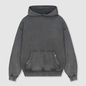 Sudadera con capucha personalizada para hombre, oversize, con hombros caídos, lisa, estilo streetwear, de algodón pesado, con lavado ácido, vintage - Product Image 5