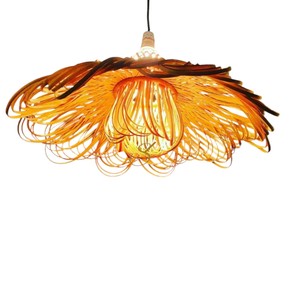 Abat-jour moderne en rotin, suspension florale, abat-jour abstrait en osier tressé, couvercle de lampe suspendue pour restaurant - Product Image 2