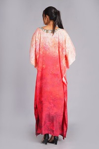 Indian Women's Floral Printed Satin <b>Kaftan</b>-Pure Cotton Summer Autumn Spring <b>Beach</b> Cover-Up Luxury Gift for Great Price - Product Image 3