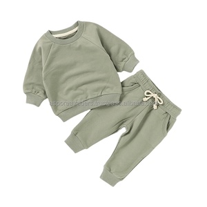 Custom Boys Printed Casual Toddler Unisex Organic Cotton French Terry Sweatshirt and Jogger Set 2 Piece Kids Outfit - Product Image 6