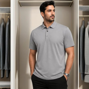 Camiseta Polo Gris Claro Premium para Hombre - Product Image 3