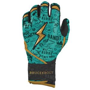 ถุงมือตีเบสบอลคุณภาพสูงแบบกำหนดเองปี 2026 รุ่น Bruce Bolt สีเขียวอมฟ้า สำหรับทั้งมือซ้ายและขวา ผลิตจากผ้าถัก ปิดด้วยแถบตีนตุ๊กแก เหมาะสำหรับการฝึกซ้อม - Product Image 3