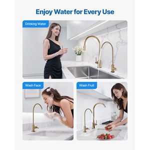 Rubinetto Purificatore d'Acqua in Acciaio Inox Senza Piombo con Valvola in Ottone Massiccio, Antiruggine, Durevole e di Lunga Durata per Cucina - Product Image 3