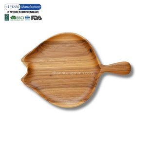 Bandeja Redonda de Madera para Servir, Diseño Rústico, Decoración Duradera para Cocina, Uso en Interiores - Product Image 5