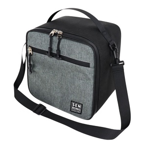 Insulated Thermal Cooler <b>Lunch</b> <b>Bag</b> 20L Senda Waterproof Foldable Gray Textile Zipper Closure Casual Style for Student Use - Product Image 3