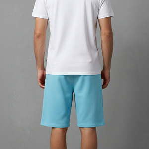 Shorts de jogging pour homme en coton 100% écologique, couleur unie, haute qualité, respirants, pour un usage décontracté, avec logo personnalisé. - Product Image 2