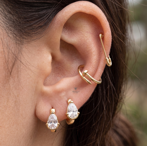 Pendientes de Aro con Diamantes Cultivados en Laboratorio, Corte Pera/Radiante/Esmeralda, Claridad VS VVS, Color DEF, Oro Sólido de 14K/18K, Certificados por IGI - Product Image 4