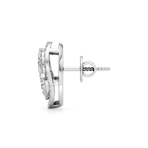 Geometric Diamond Stud <b>Earrings</b> 925 <b>Silver</b> Round Brilliant Cut Women's Classic <b>Wedding</b> Jewelry - Product Image 2