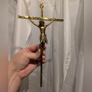 Premium Decorative Brass Cross For Home <b>Wall</b> Hanging Religious Christian Spiritual Interior Decoration Use - Product Image 1