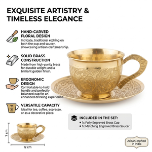 Juego de Tazas y Platos de Té de Latón Vintage Hechos a Mano, Taza de Café Espresso Turca Árabe Grabada a Mano, Vajilla, Juego de Regalo Decorativo al por Mayor - Product Image 5
