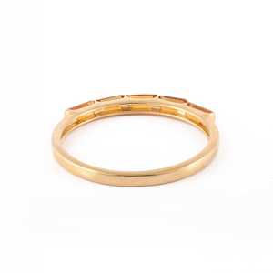 18K Gold <b>Citrine</b> Baguette Birthstone <b>Ring</b> with Bezel Setting - Product Image 4