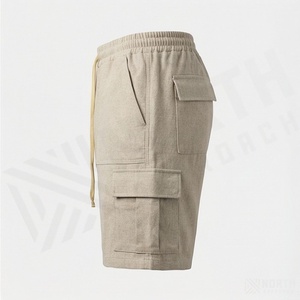 กางเกงขาสั้นคาร์โก้ผู้ชายแฟชั่นชั้นนำ OEM ผลิตตามสั่ง คุณภาพสูง ระบายอากาศได้ดี สไตล์ไฮสตรีท ซักง่าย สวมใส่สบาย มีเชือกผูก - Product Image 3