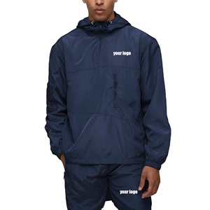 Conjunto deportivo corto para hombre, informal, cortavientos, con logotipo personalizado impreso, material de nailon de alta calidad, cómodo. - Product Image 1