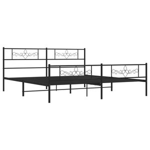 Cadre de lit double moderne en acier noir, design rectangulaire - Product Image 5