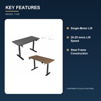 Bureau assis-debout électrique moderne à hauteur réglable avec moteur unique et capacité de charge de 80 kg pour bureau à domicile et villa
