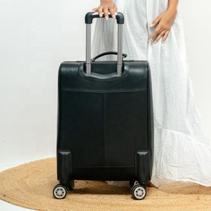 Hot Sale Hand Tooled Leather Travel Trolley Bag for Unisex Hair On Genuine Cow Leather Carry On Luggage Durable Luxury <b>Suitcase</b> - Product Image 3