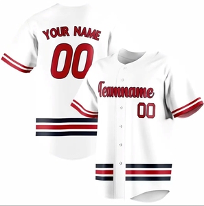 Maillot de baseball personnalisé blanc et vert avec nom d'équipe 00, imprimé par transfert thermique, en polyester respirant, unisexe, adulte, manches courtes, élastique - Product Image 2