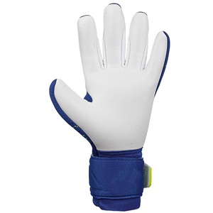 Gants de gardien de but de football bleu vert néon, en PU, antidérapants, avec sangle de poignet réglable, respirants, unisexes - Product Image 2