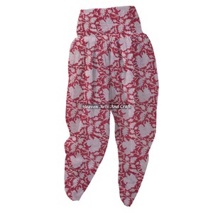Indian Women's Organic Cotton Yoga Patiala Pants Quick Dry Harem <b>Genie</b> Aladdin Block Printed <b>Trousers</b> For Summer - Product Image 5