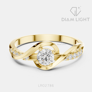 Bague élégante en diamant de laboratoire taille ronde 0,25 carat en or blanc 14 carats, certifiée IGI, couleur F+, clarté VS+, bijoux fins pour femme, cadeau - Product Image 5