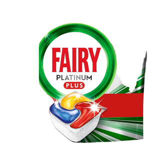 Pastillas para Lavavajillas Fairy Platinum Plus, Paquete de 59, Limón, Tecnología Anti-Opacidad y Agente Abrillantador - Product Image 2