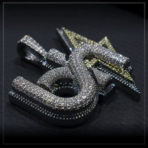 Iced Out Moissanite Letter Name <b>Pendant</b> 925 <b>Silver</b> Hip Hop Style Themed Charms Everyday Wear Micro Insert <b>Initial</b> Letter <b>Pendant</b> - Product Image 3