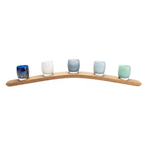 เชิงเทียนไม้รีไซเคิลทำมือ 5 ช่อง ขายส่ง |   ของตกแต่งบ้านสไตล์เรสติก - Product Image 1