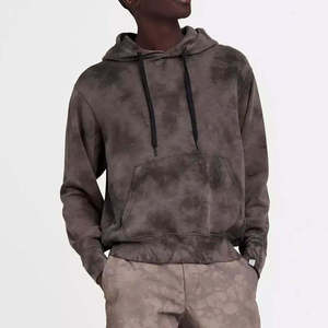 เสื้อฮู้ดดี้ลายโลโก้แบบกำหนดเองสำหรับผู้ชาย ผ้าฝ้าย 100% ซักย้อมสีแบบแอซิดวอช เสื้อฮู้ดดี้หนาน้ำหนักมากสำหรับผู้ชาย - Product Image 3