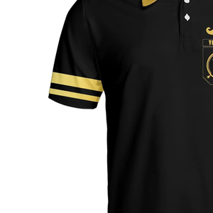 เสื้อเชิ้ตพรีเมียมบาร์เบอร์ แบล็คโกลด์ สำหรับผู้ชาย แขนสั้น ลำลอง พิมพ์ลาย ทรงปกติ แต่งขอบตัดกัน ผ้าโพลีเอสเตอร์ 100% แห้งเร็ว - Product Image 4
