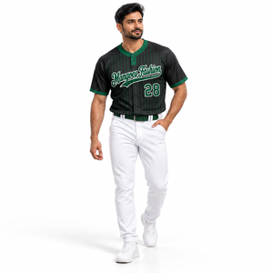 Maillot de baseball unisexe pour adulte, manches courtes, boutonné sur le devant, 100% polyester respirant, uniformes d'équipe, nom personnalisé, taille plus, imprimé - Product Image 3