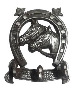 Porte-manteau antique en fonte de fer rustique, porte-clés et crochets de rail - Product Image 1