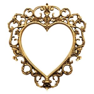 Gold Sacred Heart <b>Wall</b> <b>Mirror</b> <b>Vintage</b> Flaming Heart Decorative <b>Mirror</b> Antique Floral Carved Hanging Vanity <b>Mirror</b> For Home Decor - Product Image 2