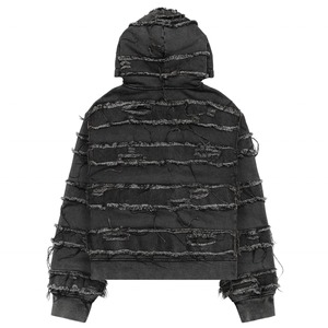 Hoodie pour homme vintage style streetwear, sur mesure, avec coutures inversées, coupe ample, effet usé, lavage à l'acide - Product Image 6