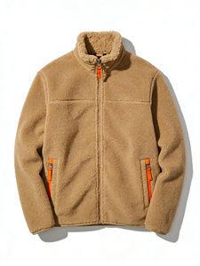 Sweat-shirt décontracté pour homme, coupe ample, en tissu polaire Sherpa chaud, veste polaire Sherpa pour l'automne, en vente - Product Image 6