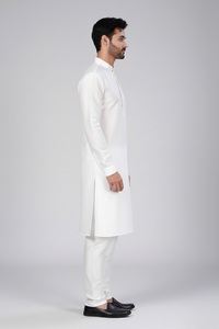 Ensemble Kurta Pajama pour homme Shahi Vastra en soie Dupion sans plis, blanc |   Vêtements de mariage ethniques indiens |   Taille 36-50 |   Vente en gros - Product Image 2