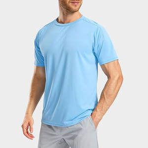 Ropa Deportiva Personalizada para Hombre |   Camiseta Deportiva Premium de Poliéster Azul Bebé, 220g, Secado Rápido |   Ropa Deportiva de Alto Rendimiento al por Mayor - Product Image 2