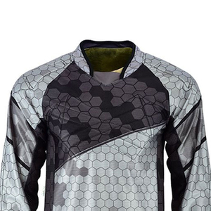เสื้อเพนท์บอลแขนยาวลายหกเหลี่ยมสีเทาสีดำเครื่องแต่งกายสำหรับเกมยิงปืนกลางแจ้งวัสดุโพลีเอสเตอร์ - Product Image 5