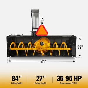 Soplador de Nieve de 3 Puntos con Impulsor de 24 Pulgadas de Diámetro y Rotación de 360° °   Despejador de nieve (eje PTO incluido con embrague deslizante), 35-95 HP - Product Image 3