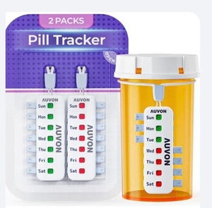 Compteur de médicaments hebdomadaire UAN GROUP Pill Tracker PT2002 sans BPA avec étiquette suspendue pour flacons de pilules - Product Image 5