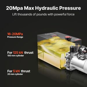 Centralina Idraulica da 15 Quarti per Pompa Ribaltabile a Semplice Effetto, Pressione Massima 3200 PSI, Portata 0.91 GPM, per Rimorchi Agricoli - Product Image 3