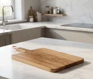 Natural Handmade Wooden Chopping <b>Board</b> with Juice Groove for Meat Vegetables Fruits Daily Kitchen Use - Product Image 1
