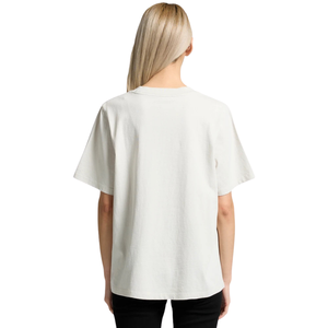Camiseta de algodón de manga corta con cuello redondo para mujer, diseño liso y holgado, informal, venta al por mayor, OEM, camiseta básica de jersey - Product Image 2