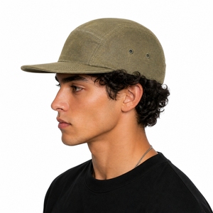 Unisex Premium Cotton <b>Flat</b> Top Camp <b>Cap</b> Casual Streetwear Comfortable Wear Soft Fabric Lightweight <b>Design</b> Adjustable Fit <b>Cap</b> - Product Image 3