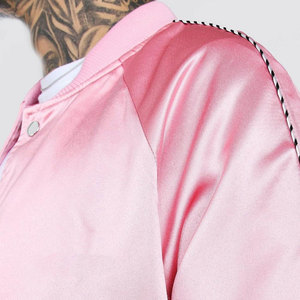 Wholesale Customizable Team Varsity <b>Bomber</b> <b>Jacket</b> Stand Collar <b>Summer</b> Casual Street Style Embroidery Waterproof Windproof - Product Image 3