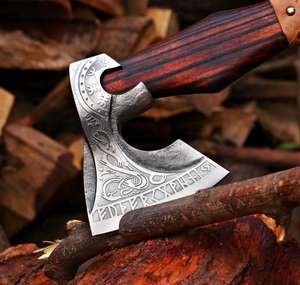 Hache artisanale de qualité industrielle en acier à haute teneur en carbone de 18 pouces avec manche en bois, garantie 1 an pour l'extérieur, par Steel Craft International - Product Image 5